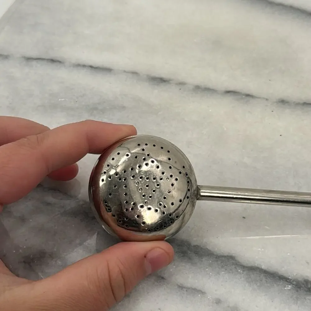 Antique silverplated Spring Action Tea Seeper Spoon Infuser Steeper